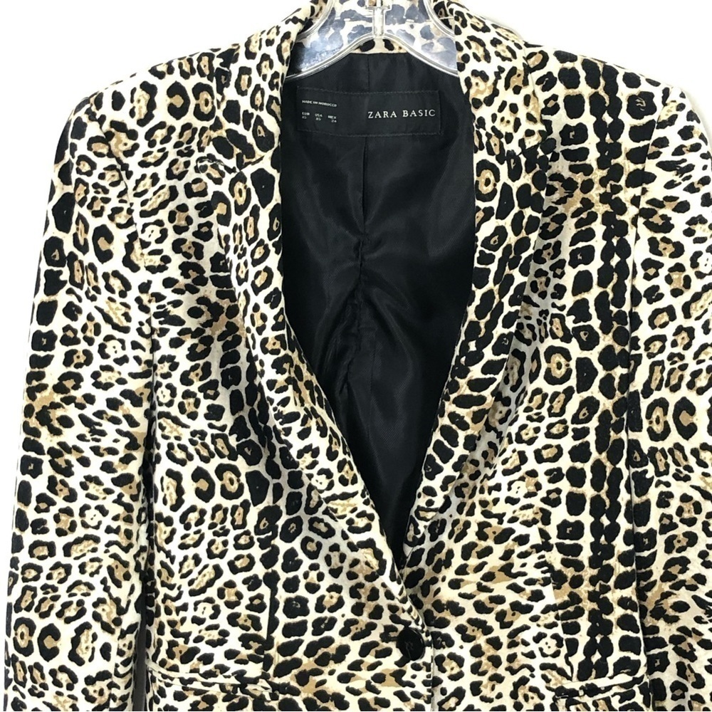 Zara Basic Leopard Print Blazer - image 7